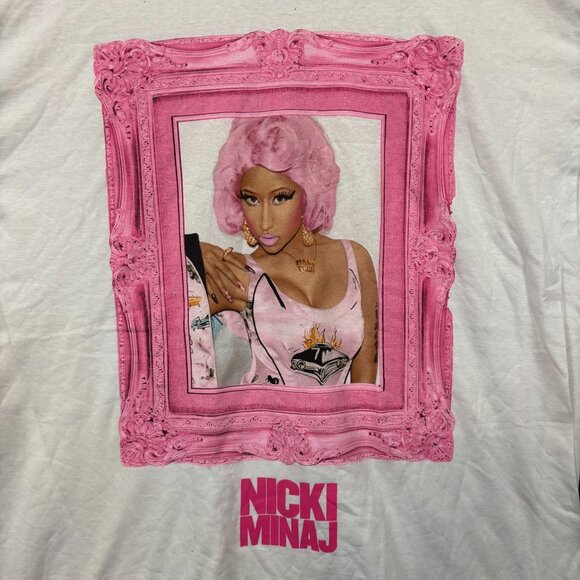 Nicki Minaj Pink Baroque Frame Pink Friday Rap T-Shirt XXL - Picture 2 of 4
